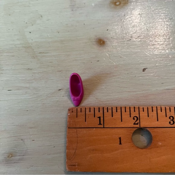 Vintage Barbie Fashion Doll Shoes Bow Tie High Heel Pumps Plum Pink 1980s-90s - Picture 5 of 5